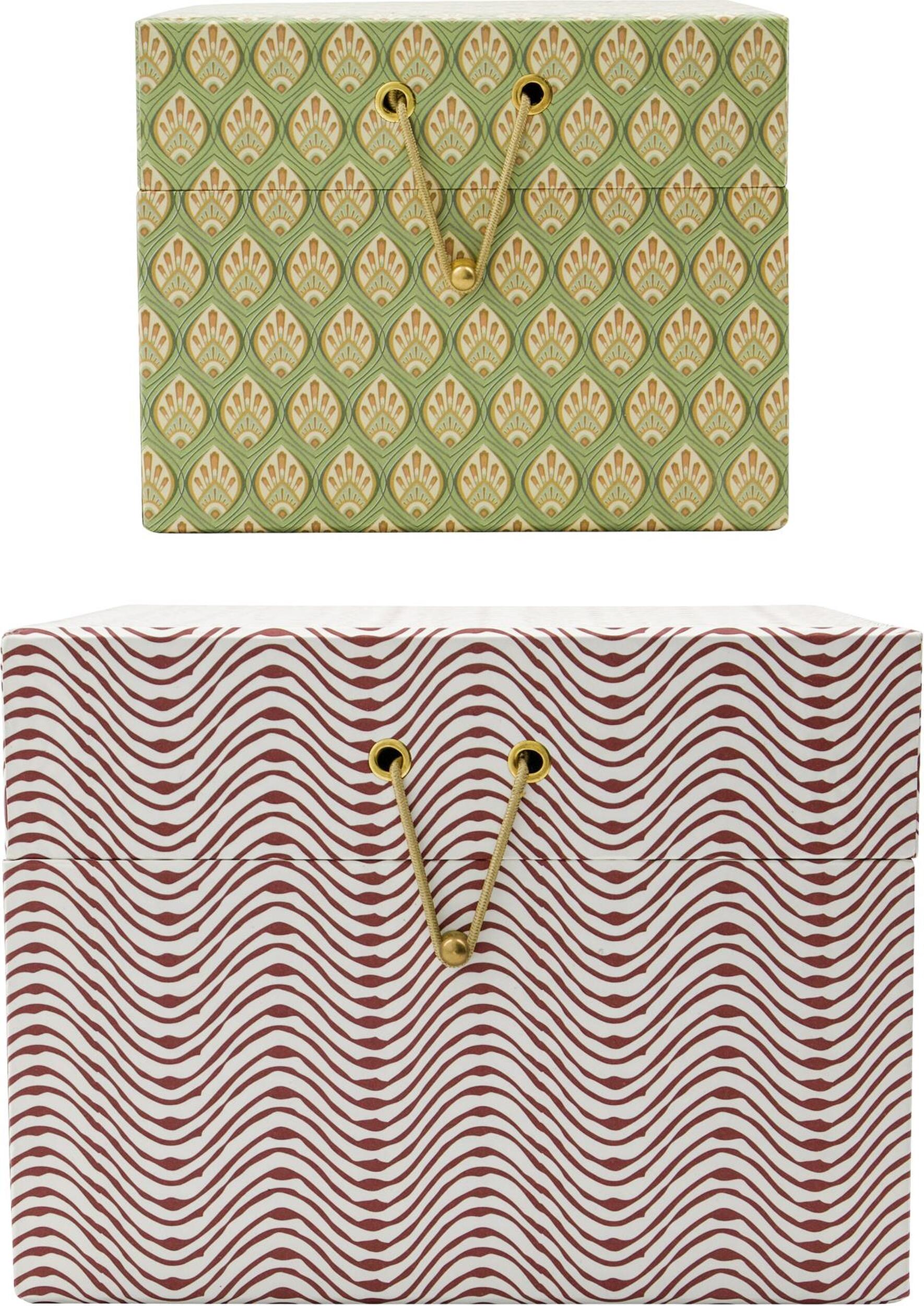 Pudełka do przechowywania House Doctor Keep czerwone i khaki 2 szt.