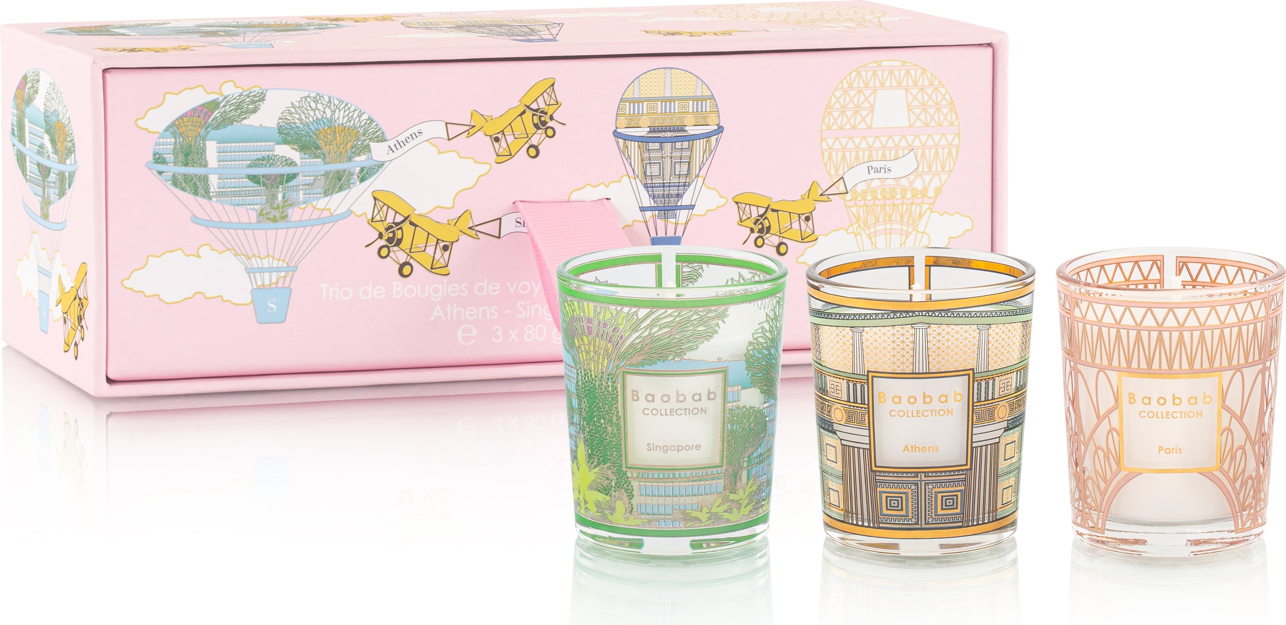 Świece zapachowe My First Baobab Gift Trio Singapore-Athens-Paris 3 szt.