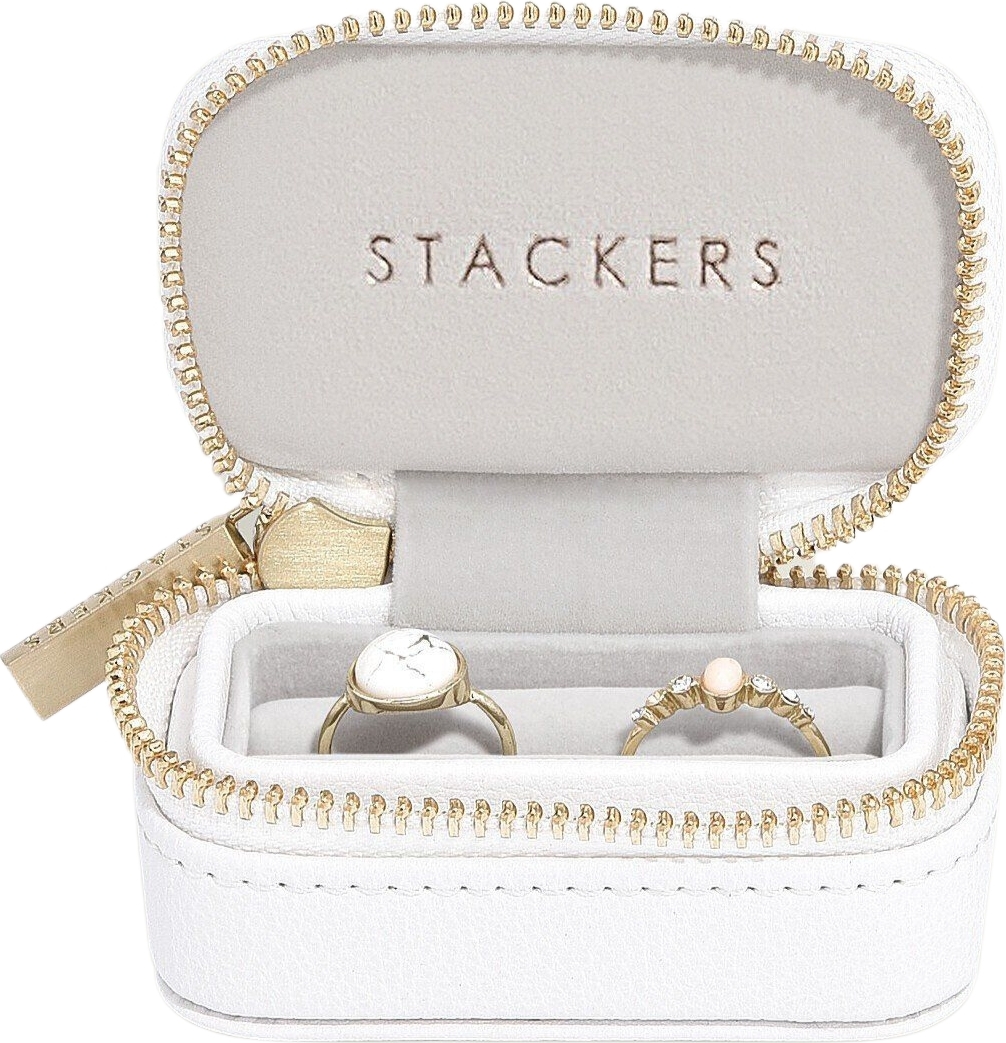 Pudełko podróżne na pierścionki Stackers mini białe