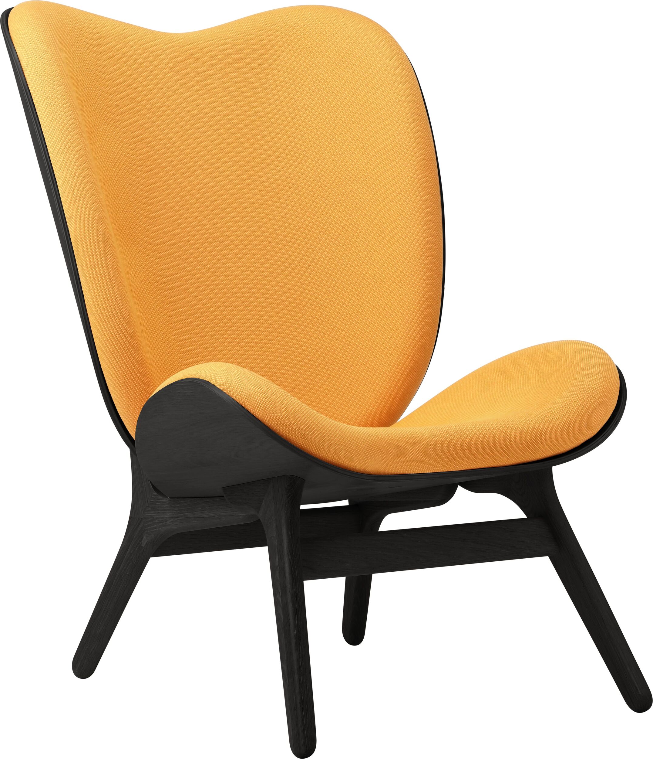 Fotel Conversation Piece 106 cm pomarańczowy na czarnych dębowych nogach