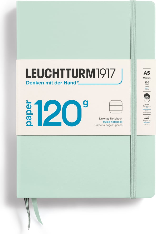 Notes w linię w twardej oprawie Edition 120 A5 203 strony miętowy 120 g/m²