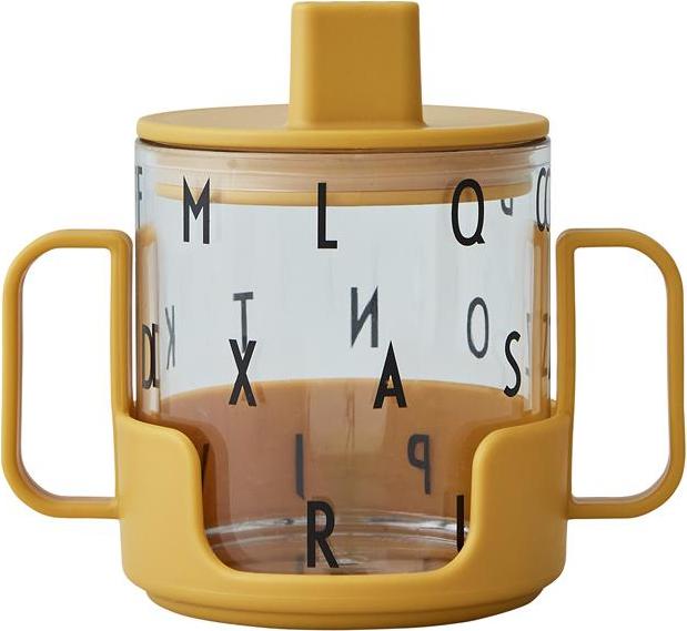 Kubek dziecięcy Grow musztardowy z tritanu i szkła 3 el.