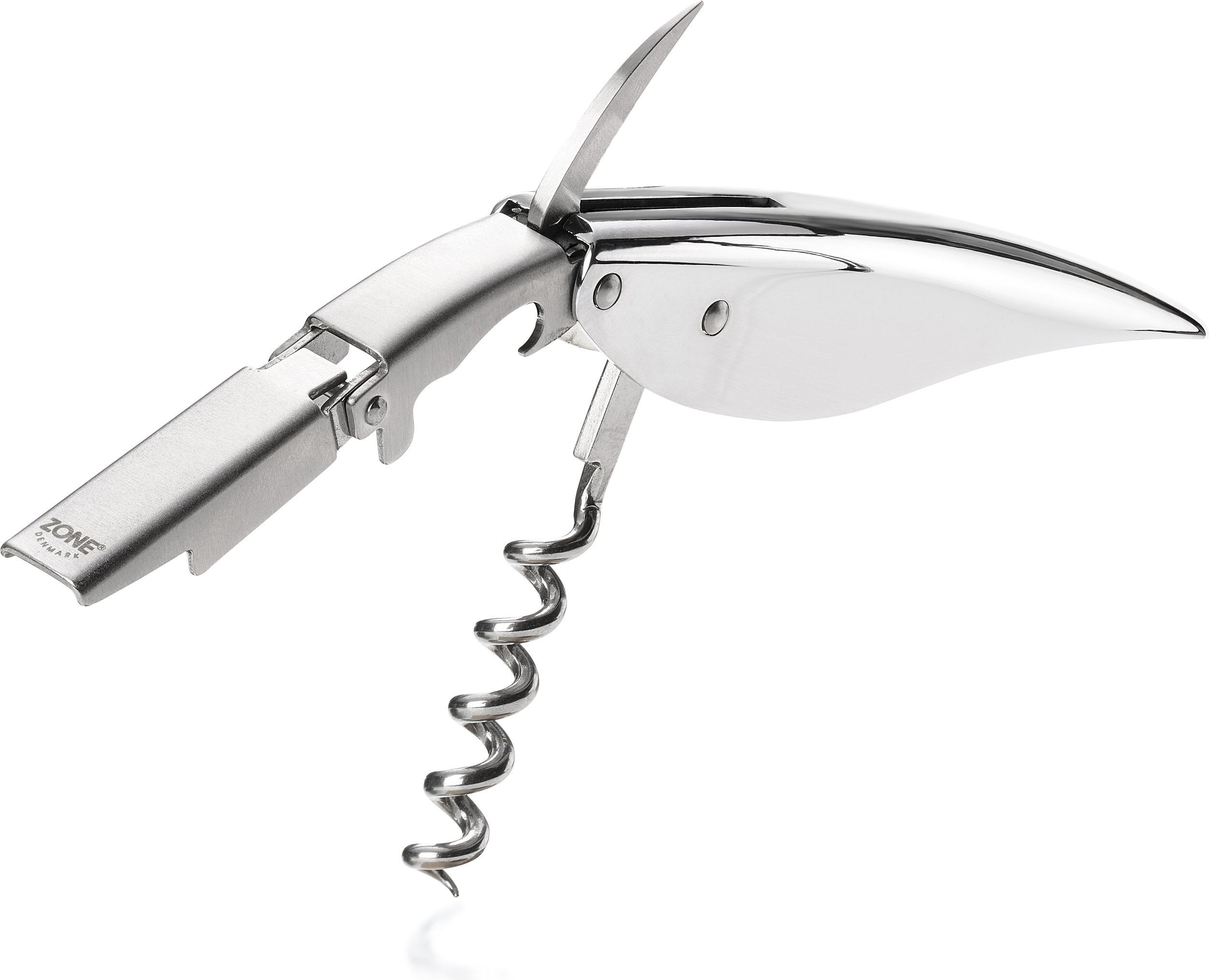 Korkociąg i otwieracz Rocks błyszczący stalowy