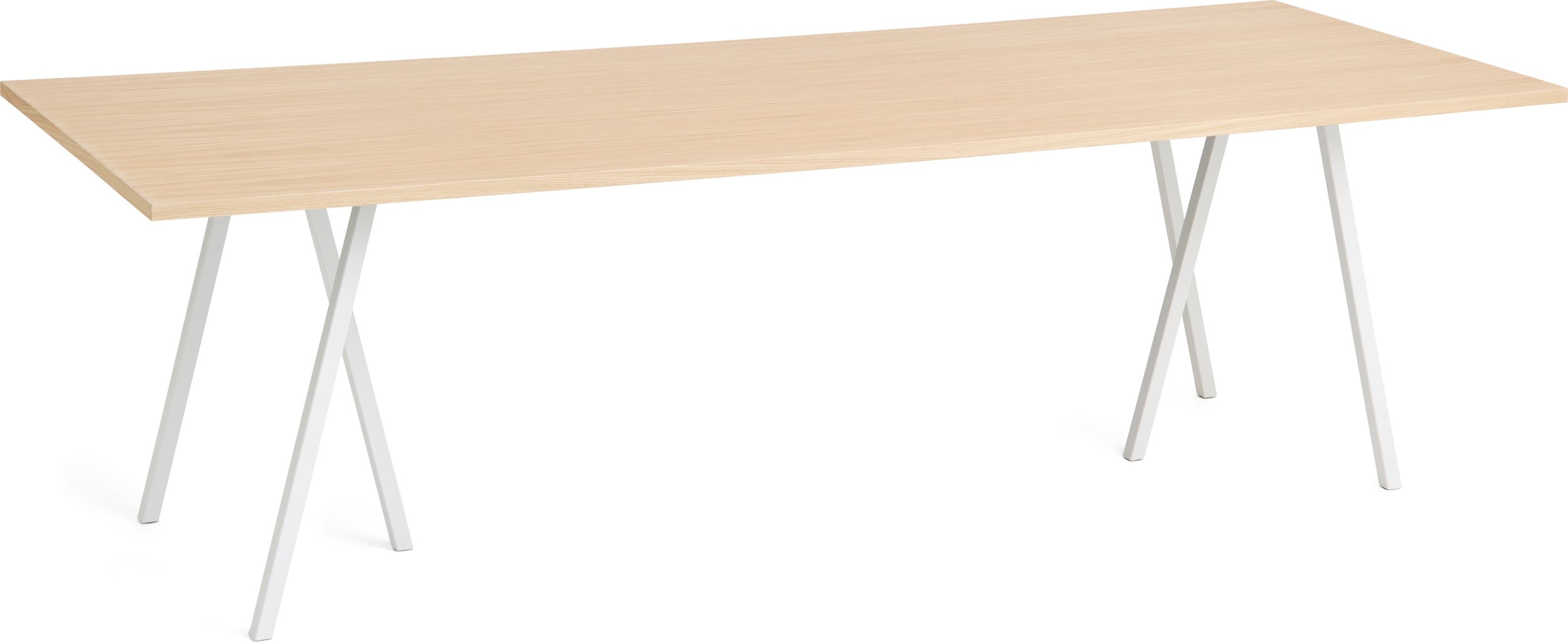 Stół Loop Stand 250 cm wzmocniony blat dąb lakierowany nogi białe