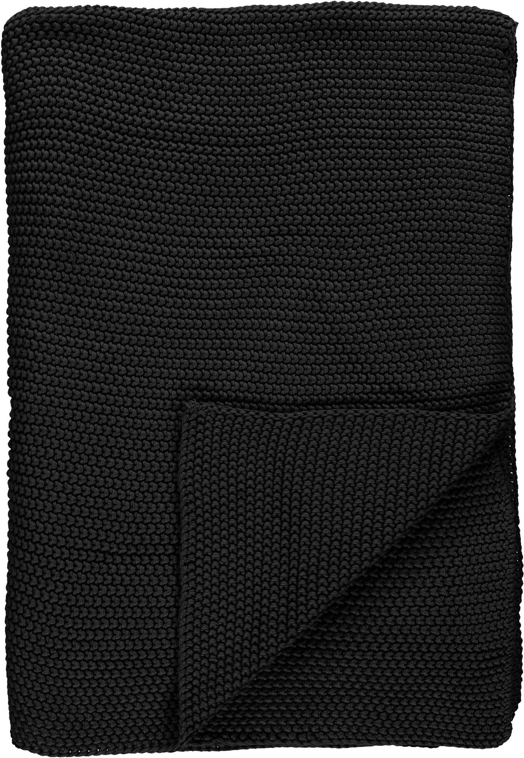 Pled Nordic Knit 130 x 170 cm czarny z bawełny organicznej