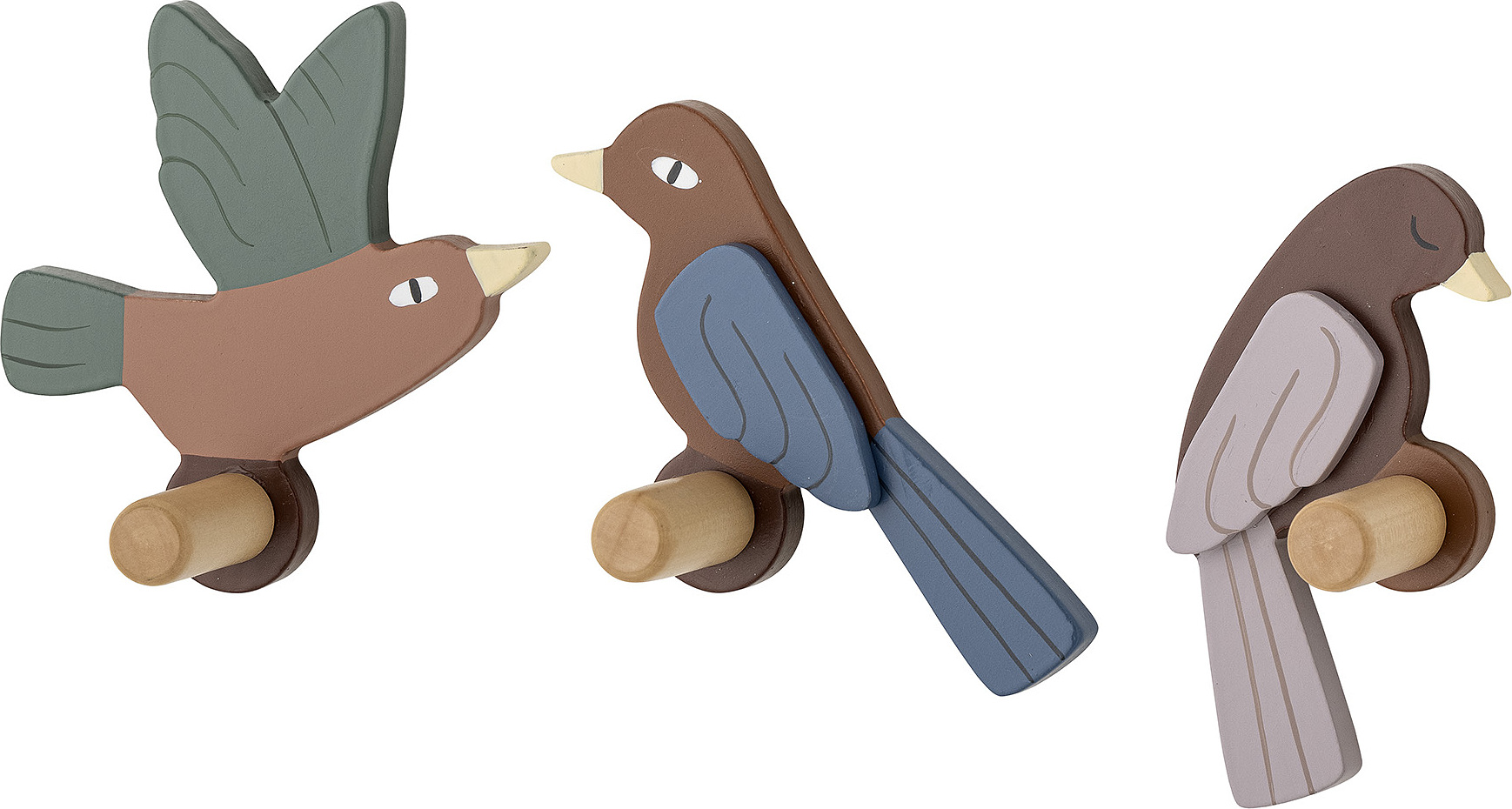 Haczyki ścienne Lewi ptaki 3 szt.