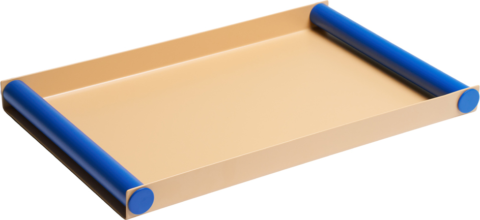 Taca do serwowania Ray duża beżowo-kobaltowa