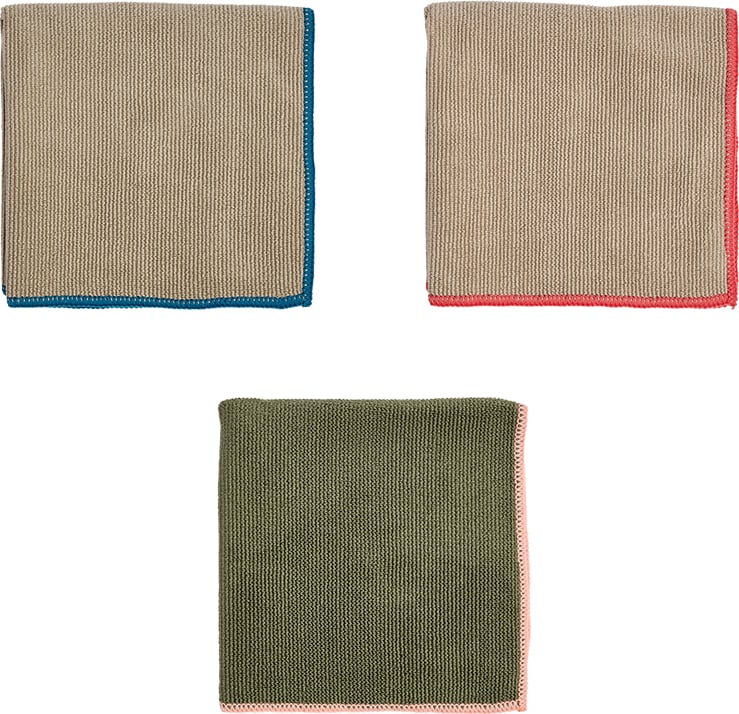 Ściereczki do naczyń Mundus 30 x 30 cm szaro-zielone 3 szt.