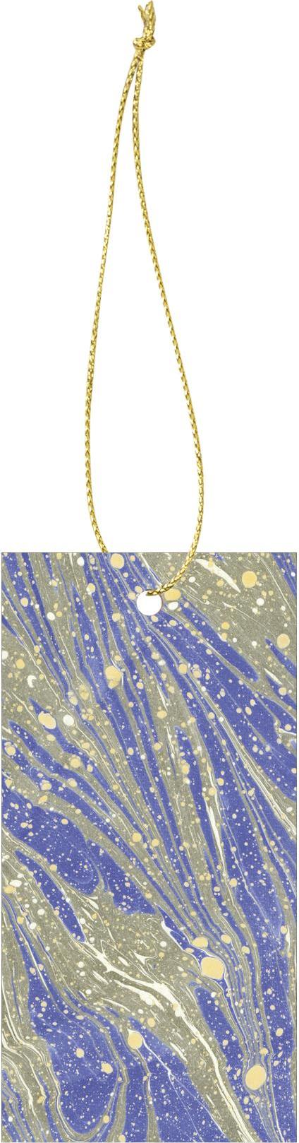 Bileciki prezentowe Marbling 6 szt. złoto-niebieskie