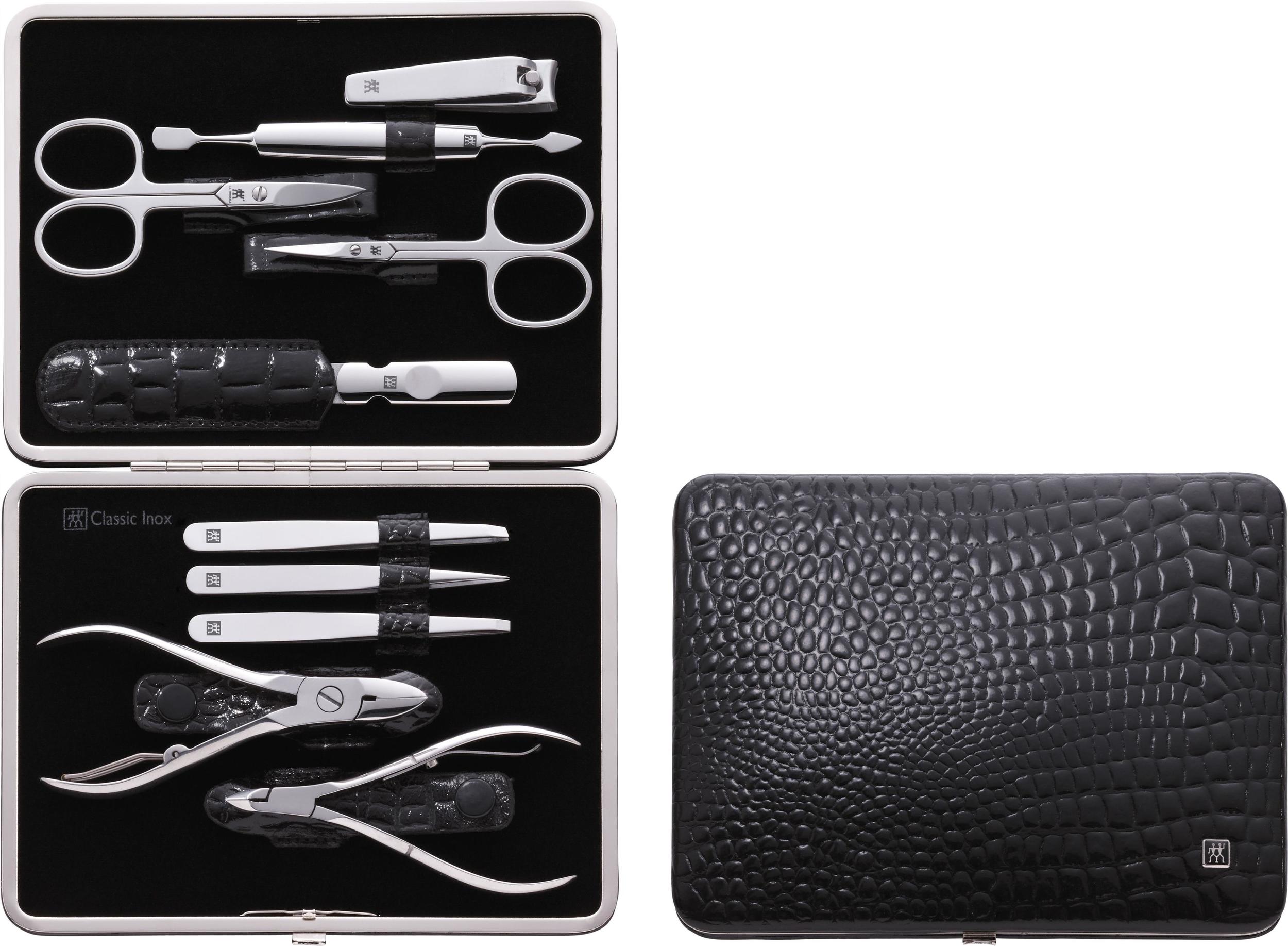 Akcesoria do manicure Classic Inox czarne w etui 10 el.