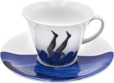 Filiżanki do kawy The White Snow Bestiario Della Tavola ze spodkami 2 szt.