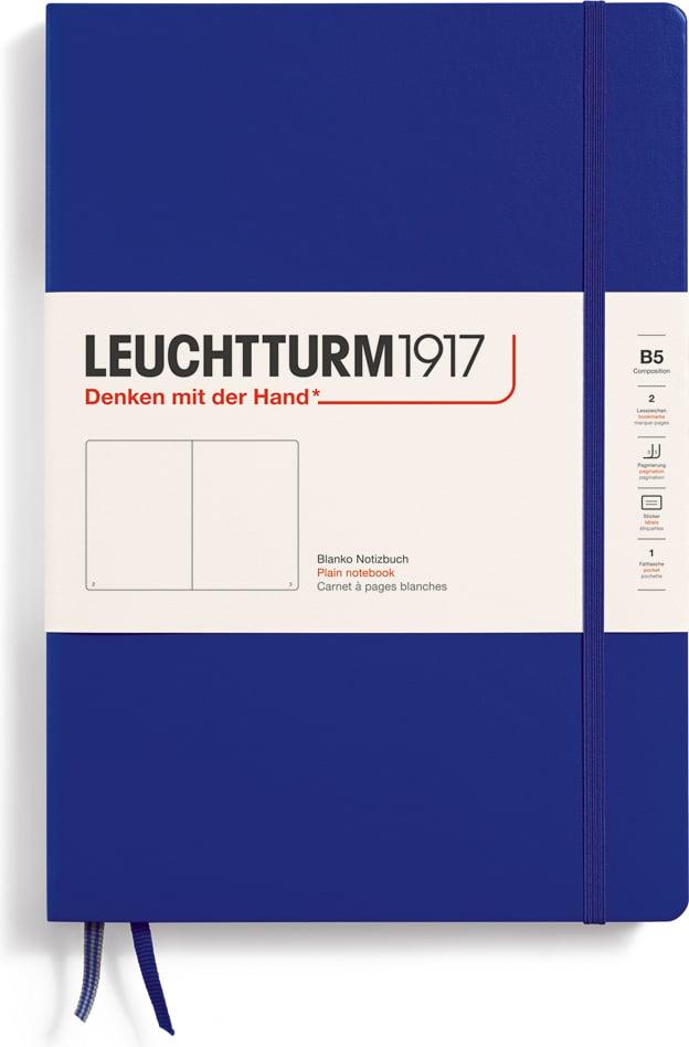 Notes gładki w twardej oprawie Leuchtturm 1917 B5 219 stron ciemnoniebieski 80 g/m²