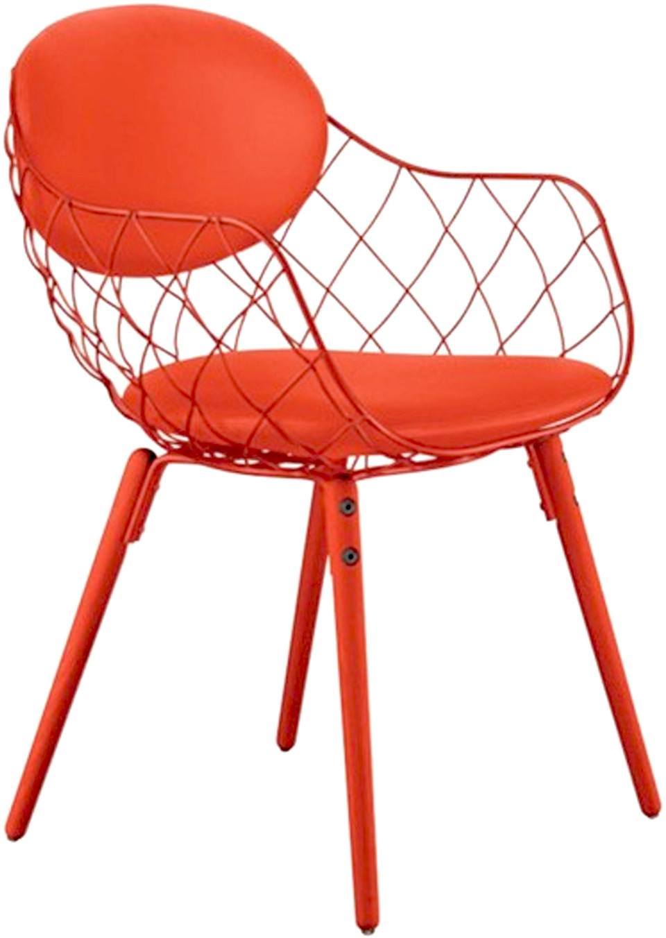 Krzesło Pina czerwone, materiał Steelcut 2, nogi czerwone