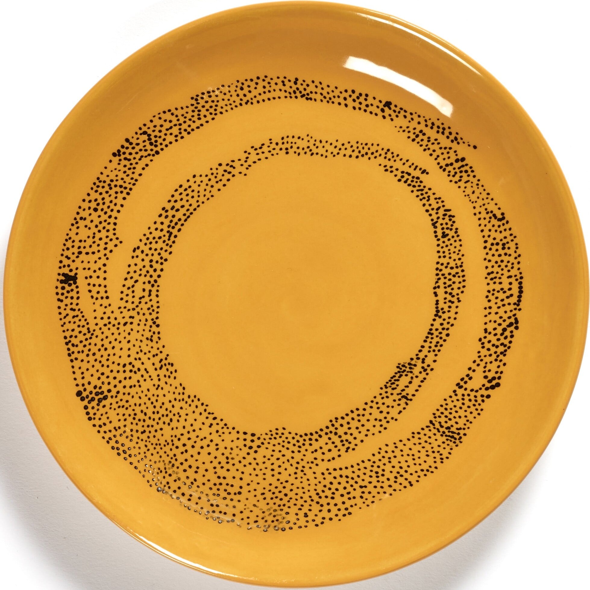 Talerze deserowe Feast w kropki 16 cm żółte 4 szt.