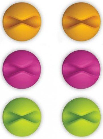 Uchwyt na kable Cable Drop 6 szt. jaskrawe