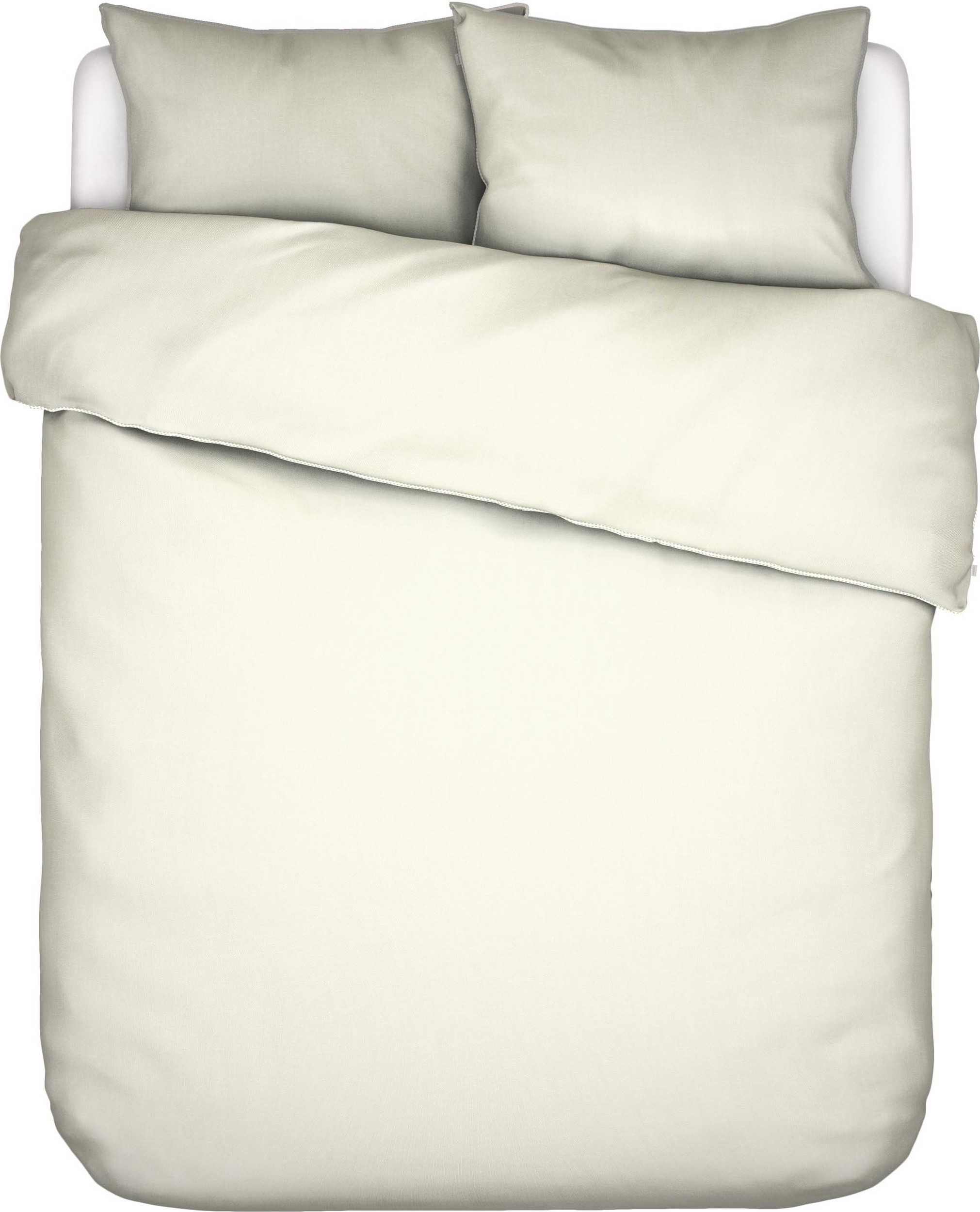 Pościel Minte 200 x 200 cm kremowa z 2 poszewkami na poduszki 80 x 80 cm zapięcie suwak