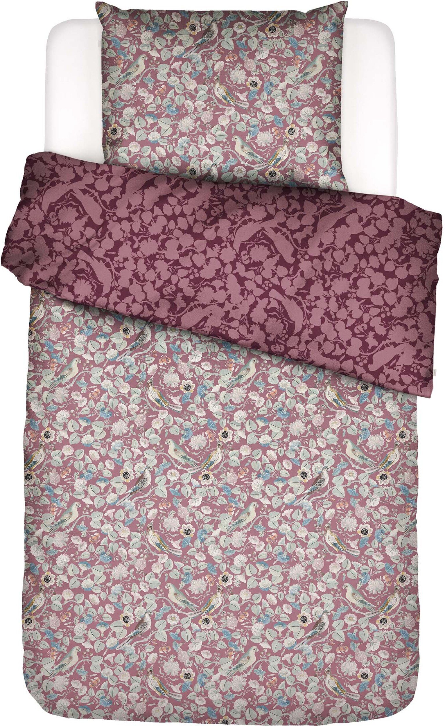 Pościel Aleste 140 x 200 cm czerwona z poszewką na poduszkę 70 x 90 cm zapięcie suwak