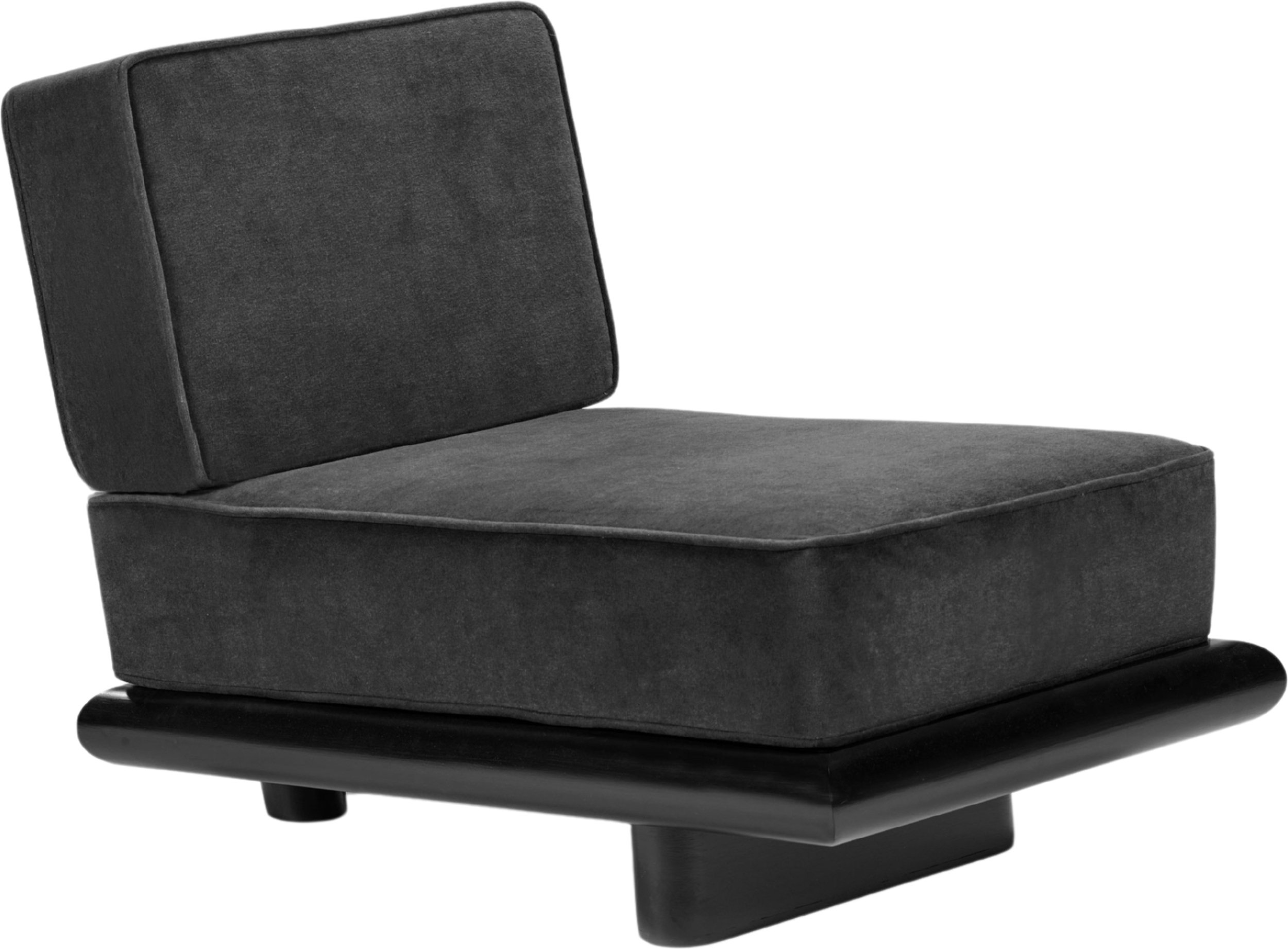 Sofa jednoosobowa Ono 95 cm czarna drewno tulipanowca