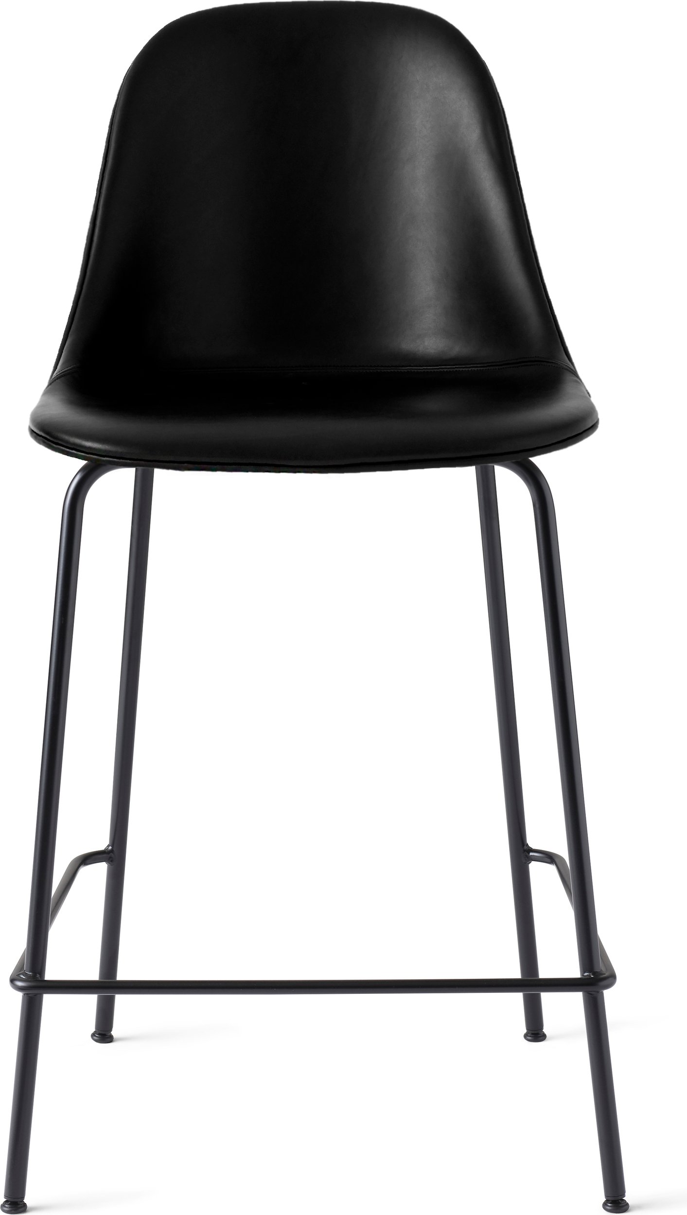 Krzesło barowe Harbour 102 cm czarne skórzane na czarnych nogach