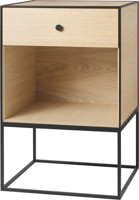 Szafka Frame 49 jasny dąb na stelażu z szufladą