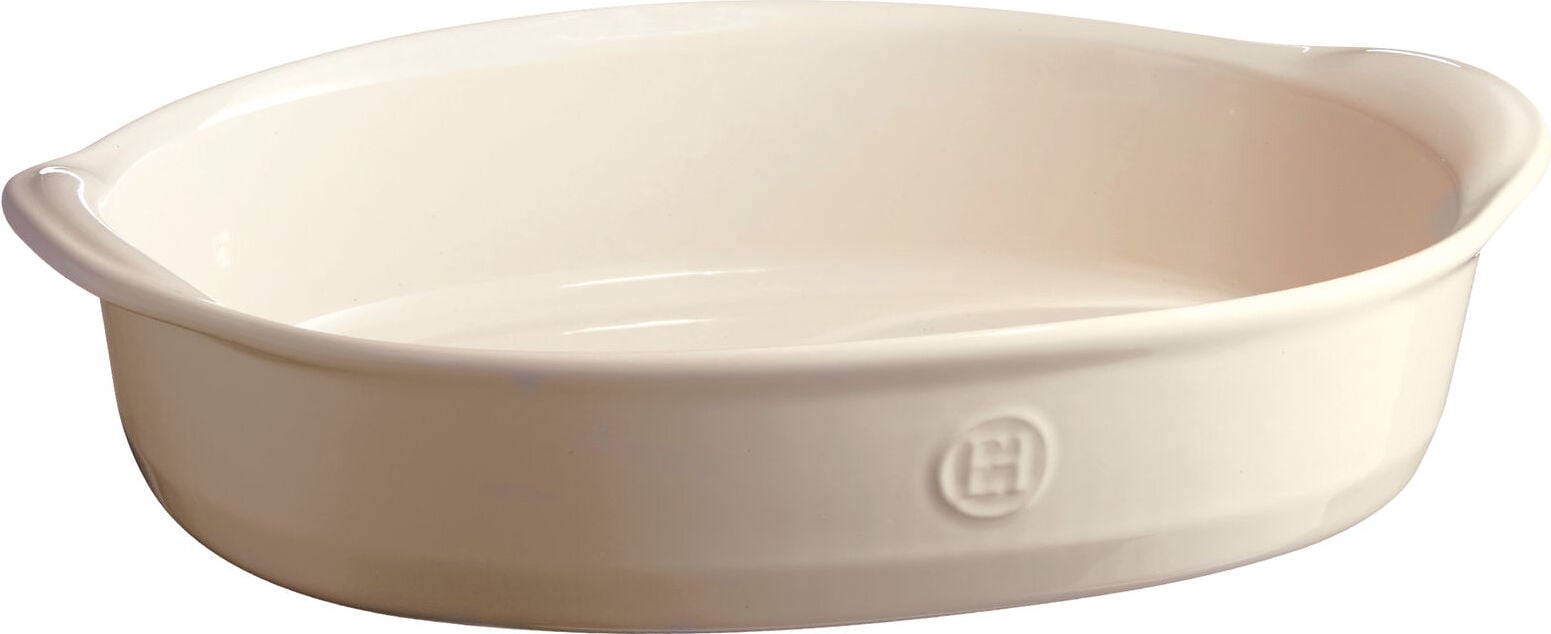 Naczynie żaroodporne Emile Henry owalne 22,5 x 35 cm kremowe