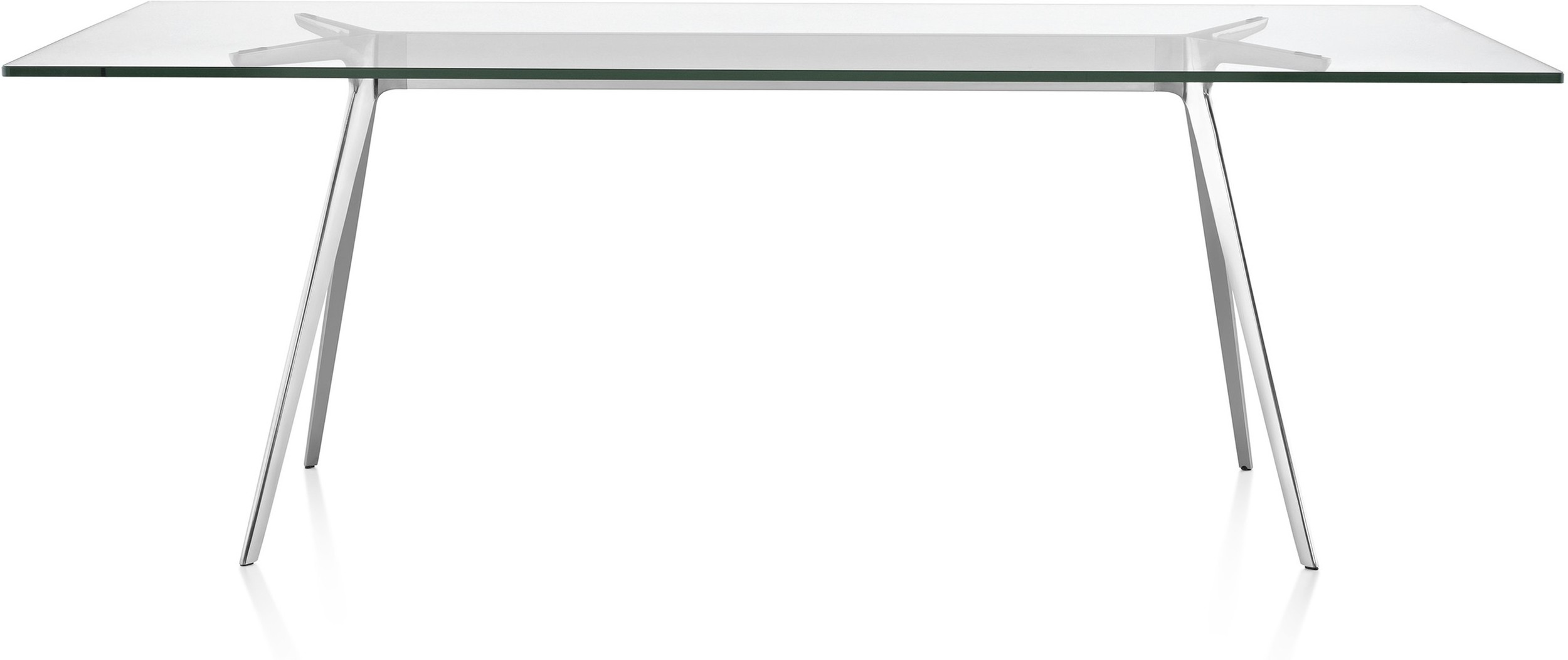 Stół Baguette 160 cm blat szklany rama polerowana