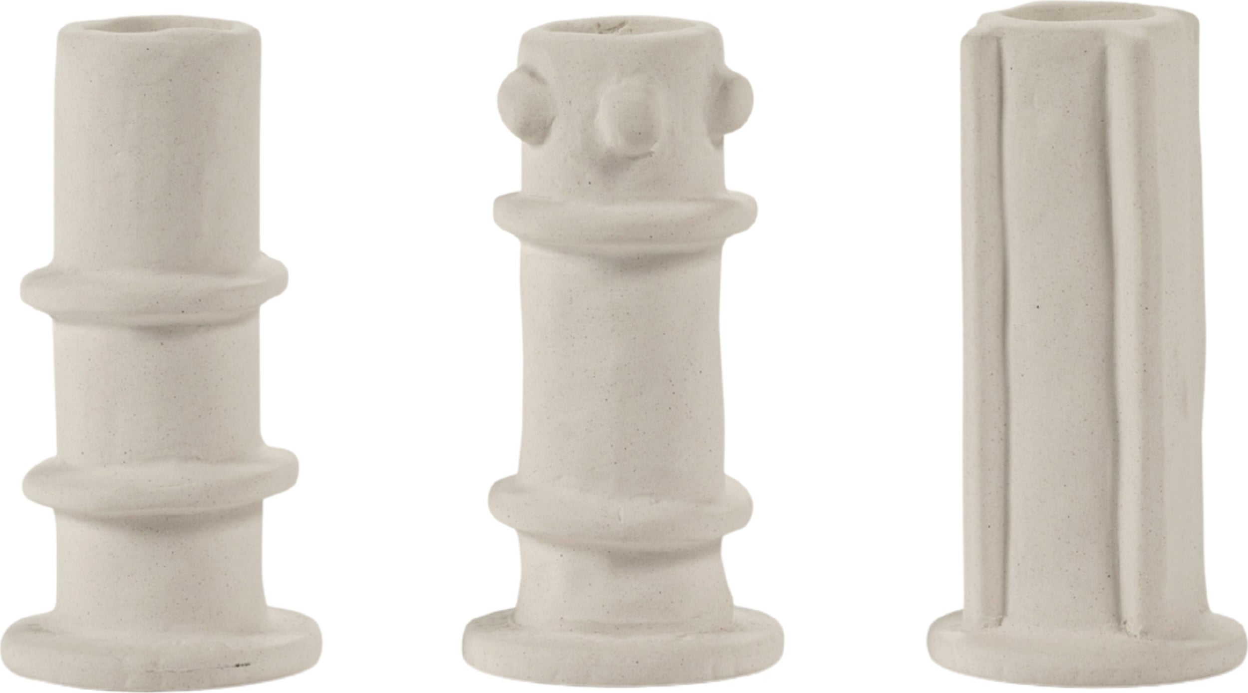Świeczniki na klasyczne świece Molly 10 cm beżowe 3 szt.