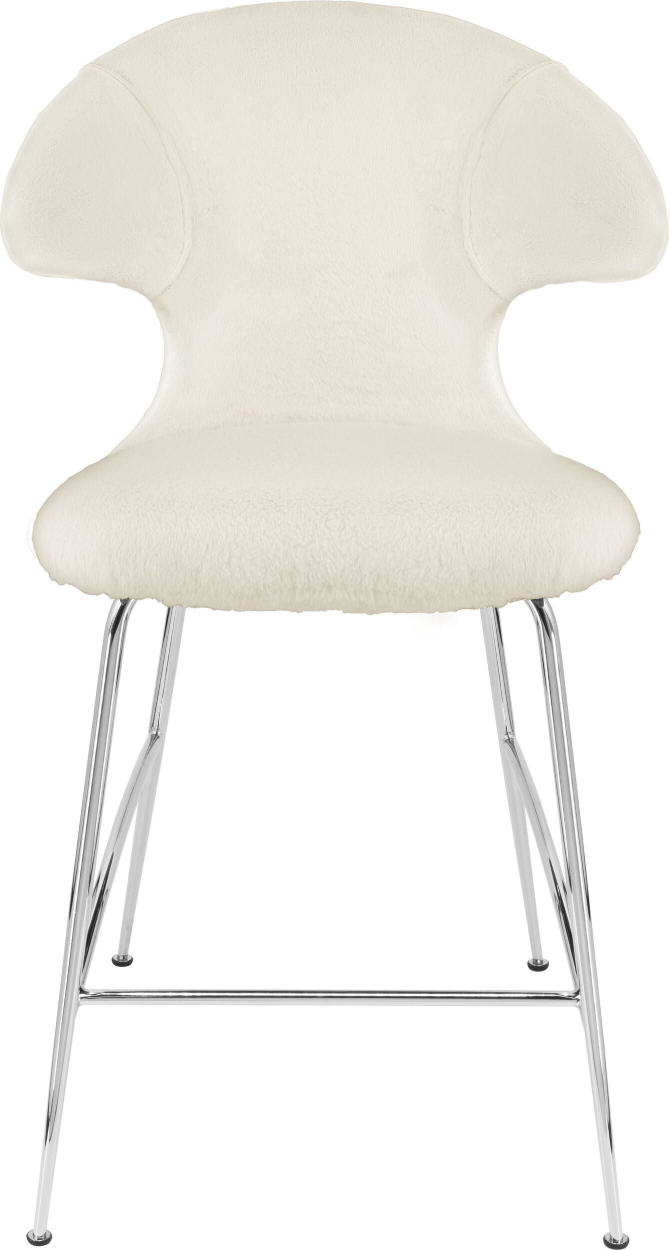 Krzesło Time Flies Teddy 102 cm białe na chromowanych nogach