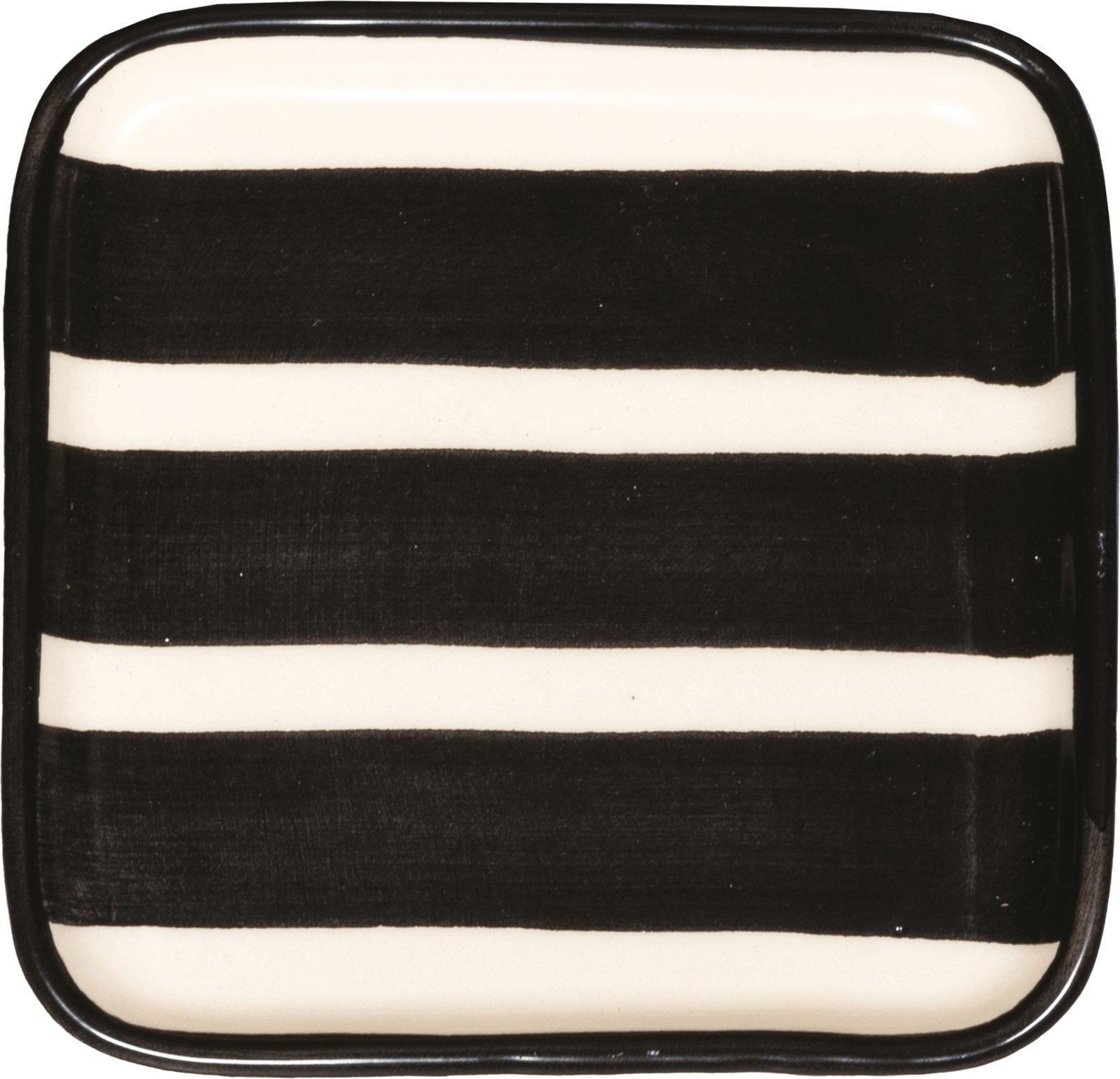 Talerz na przekąski Lido Righe w paski 11 x 11 cm czarny