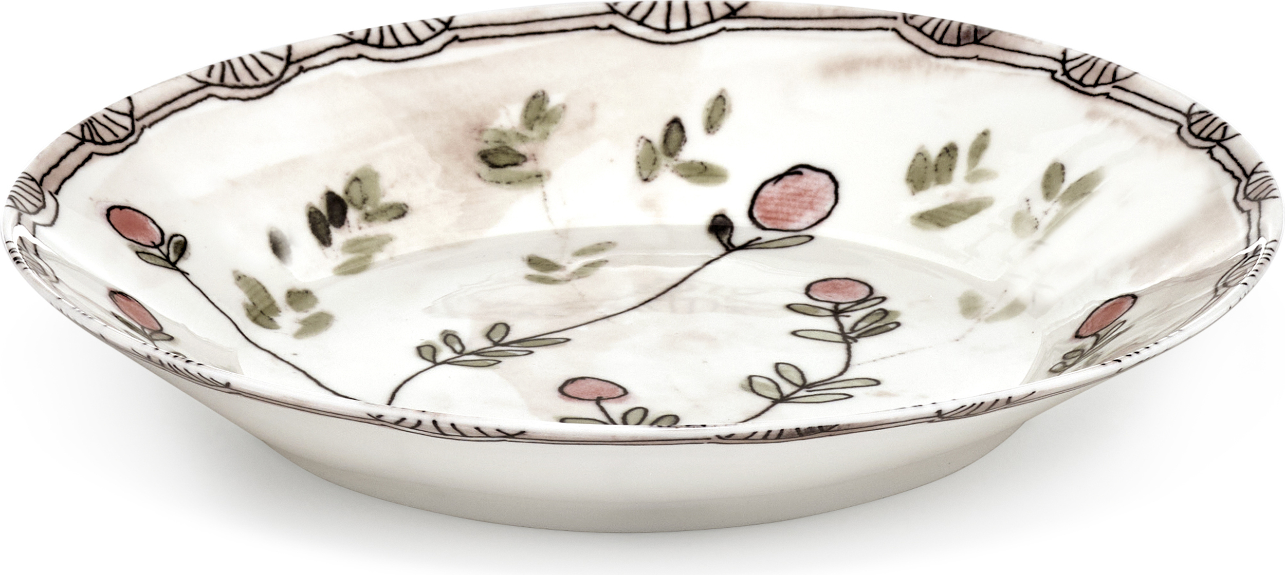 Talerz głęboki Midnight Flowers Mirtillo Nude 22 cm