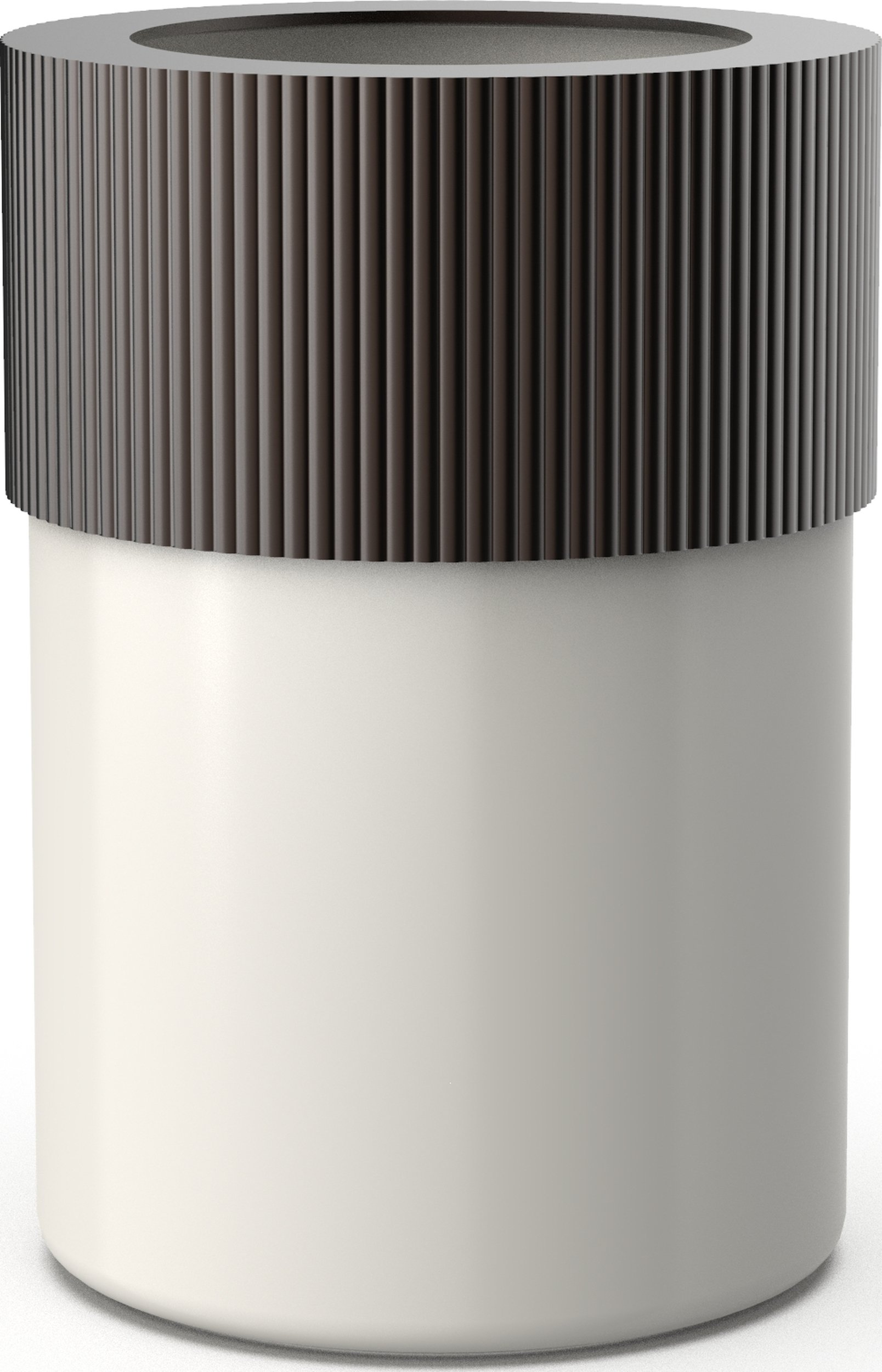 Kosz łazienkowy na śmieci Of Line kremowy z brązową pokrywką