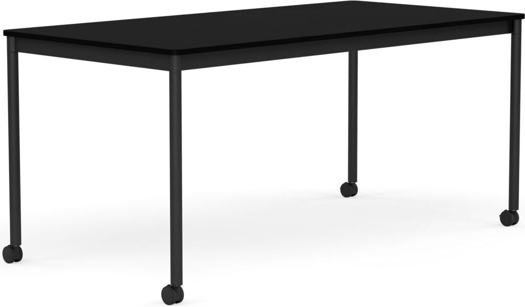 Stół na kółkach Base 80 x 160 cm czarny laminowany ABS nogi czarne