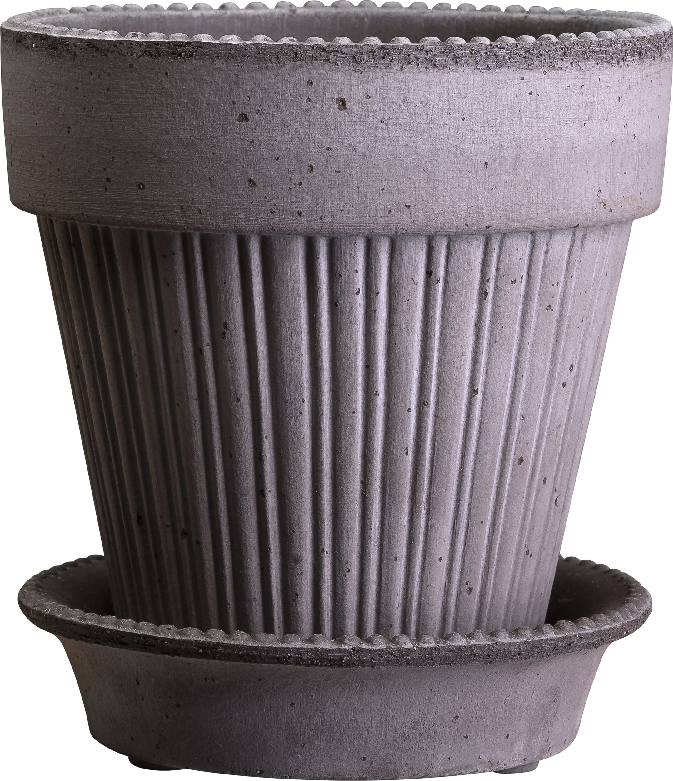 Doniczka Simona 16 cm szara z podstawką