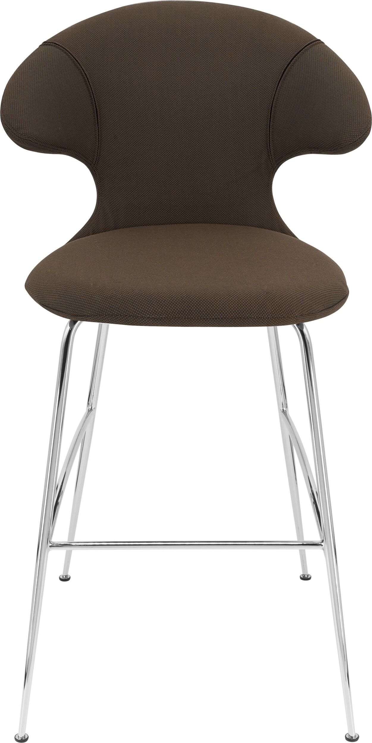 Krzesło barowe Time Flies ciemnobrązowe na chromowanych nogach