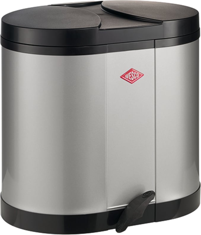 Kosz na śmieci Beta 2 x 15 l srebrny