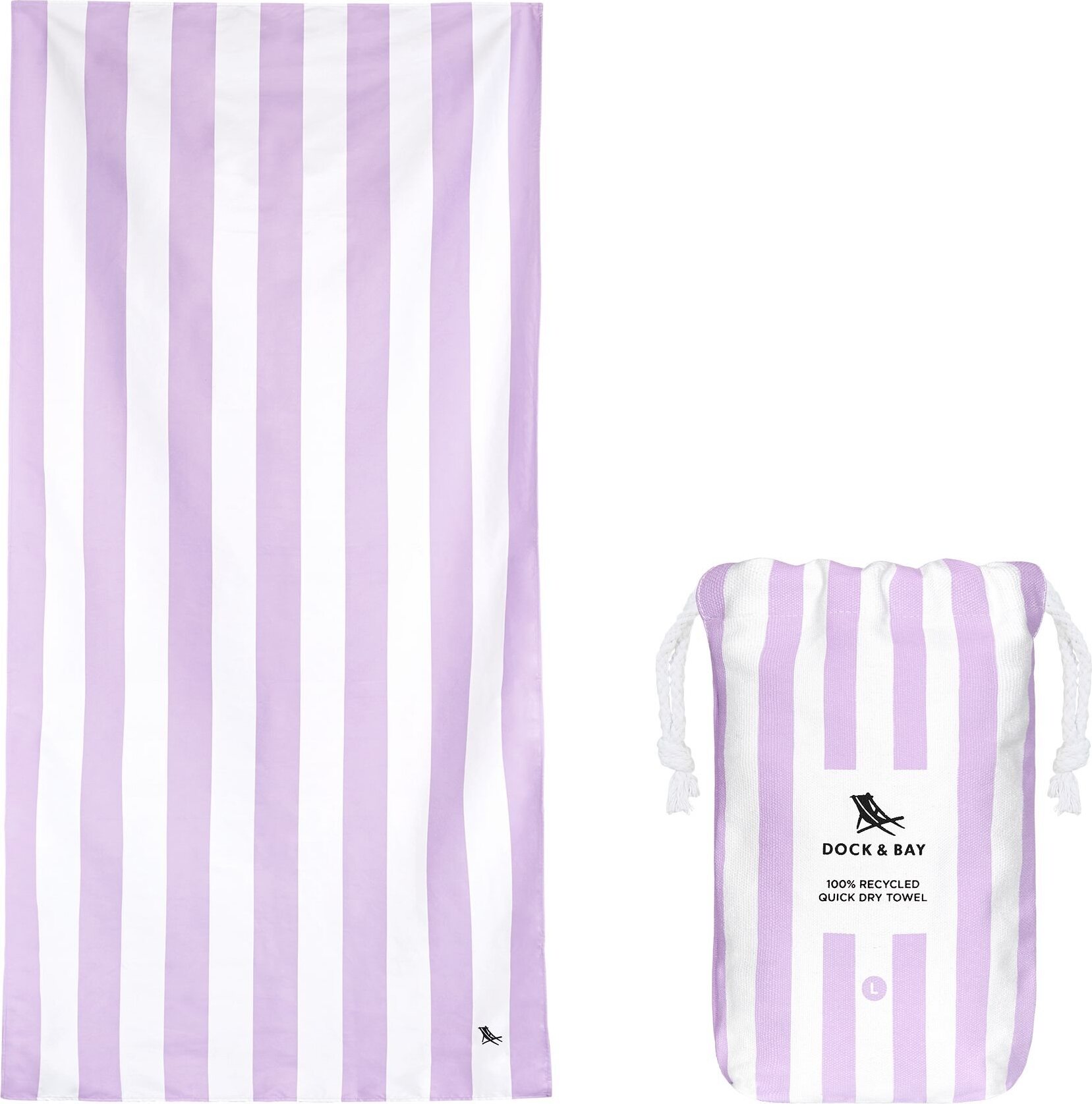 Ręcznik plażowy szybkoschnący Dock & Bay 90 x 160 cm liliowy