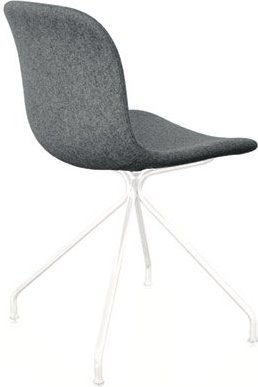 Krzesło Troy 4 star tapicerowane lakierowana rama biała szare