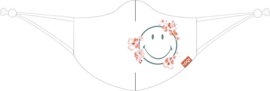 Maseczka ochronna LOQI Artist Smiley biała