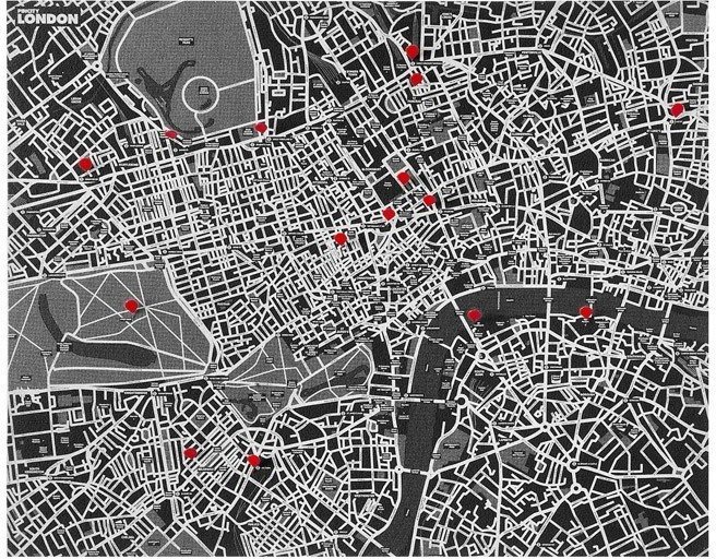 Dekoracja ścienna Pin City Londyn czarna