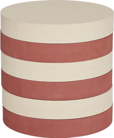 Stołek z pojemnikiem Iro beżowo-czerwony