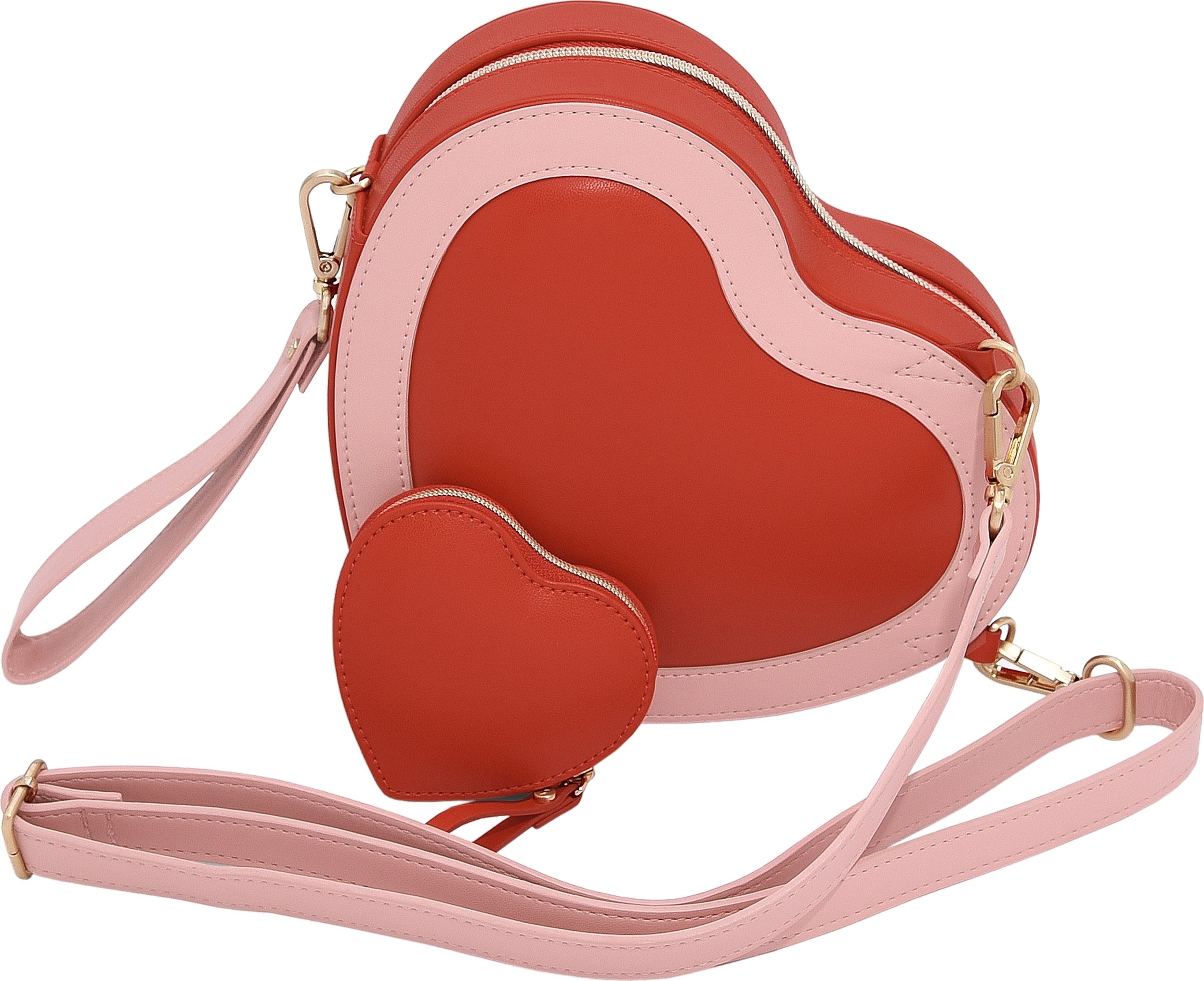 Torba na ramię Stackers Heart różowo-czerwona