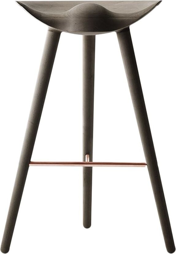 Stołek barowy ML 42 ciemny dąb z miedzianym łączeniem