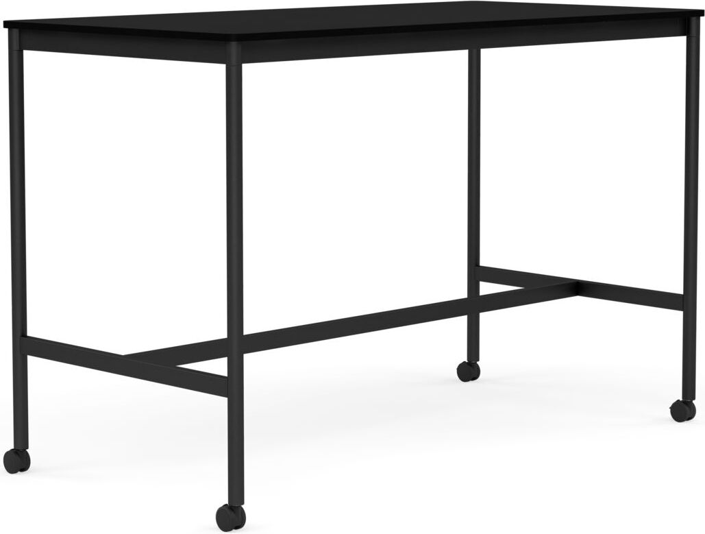 Stół na kółkach Base 80 x 160 x 105 cm czarny laminowany ABS nogi czarne