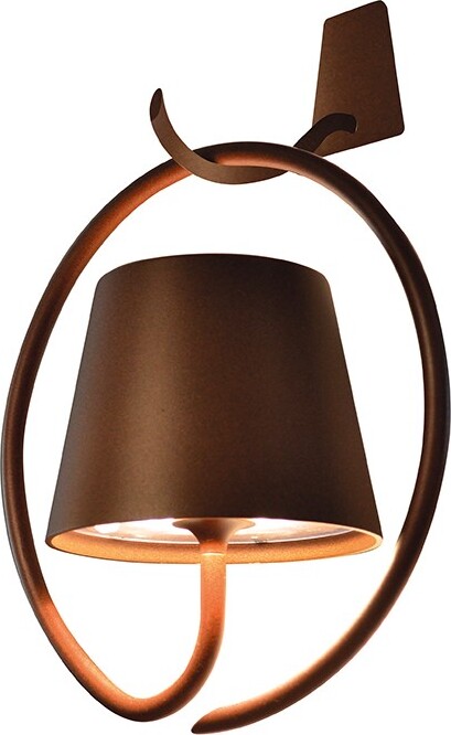 Kinkiet Poldina okrąg brązowy z kloszem na magnes