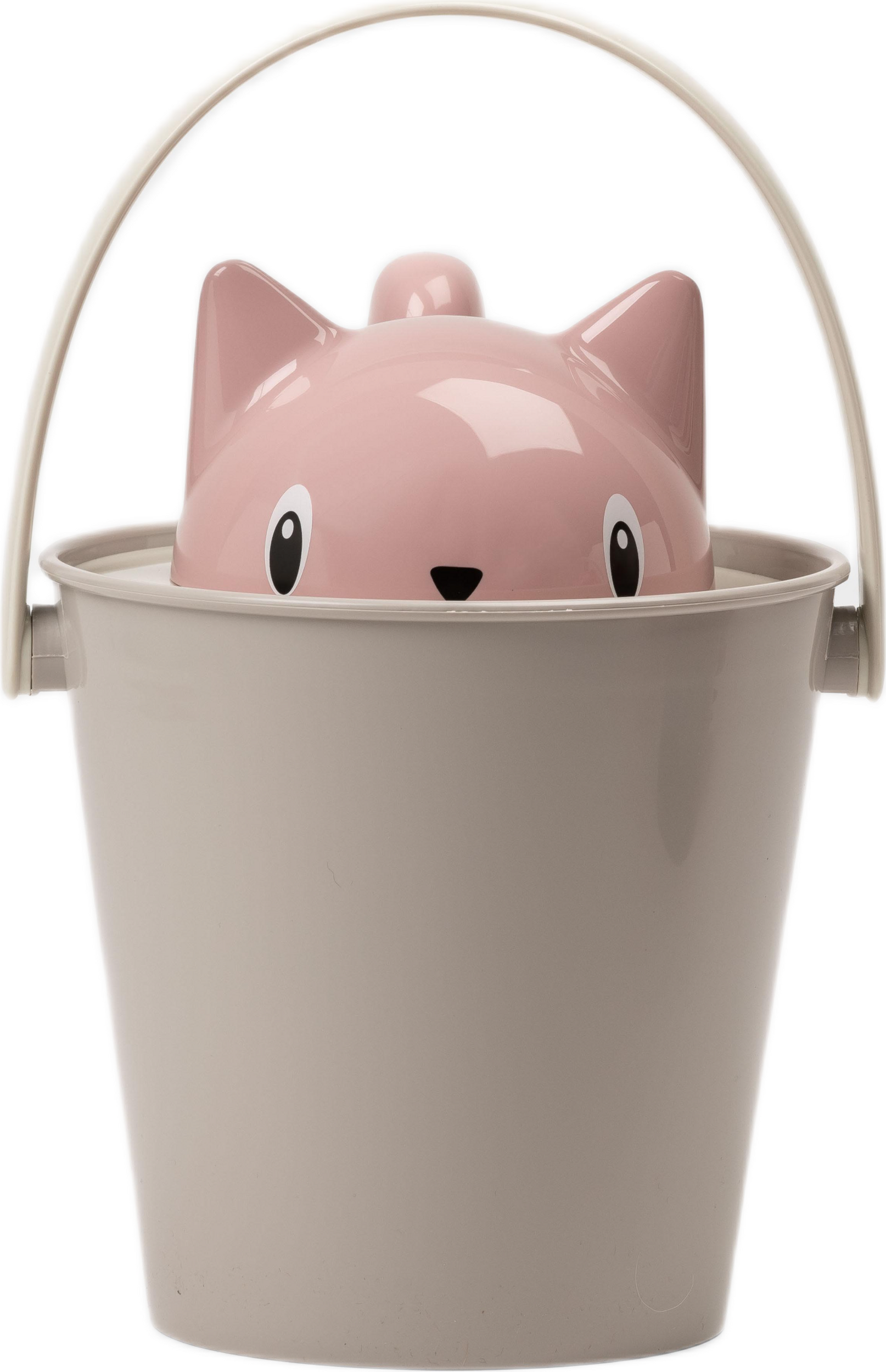 Pojemnik na suchą karmę z łyżeczką Crick różowo-szary 2 el.