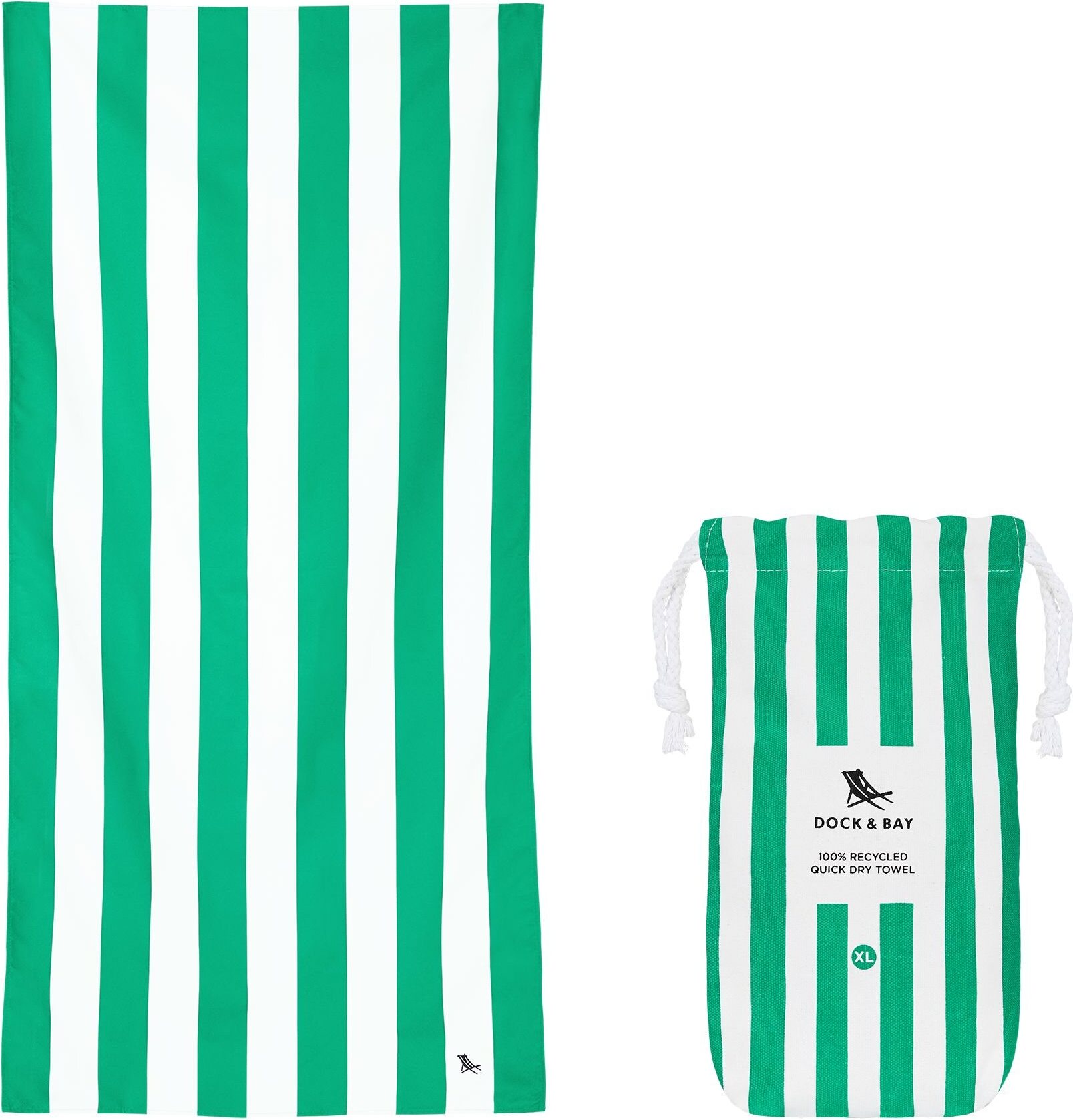 Ręcznik plażowy szybkoschnący Dock & Bay 90 x 200 cm zielony