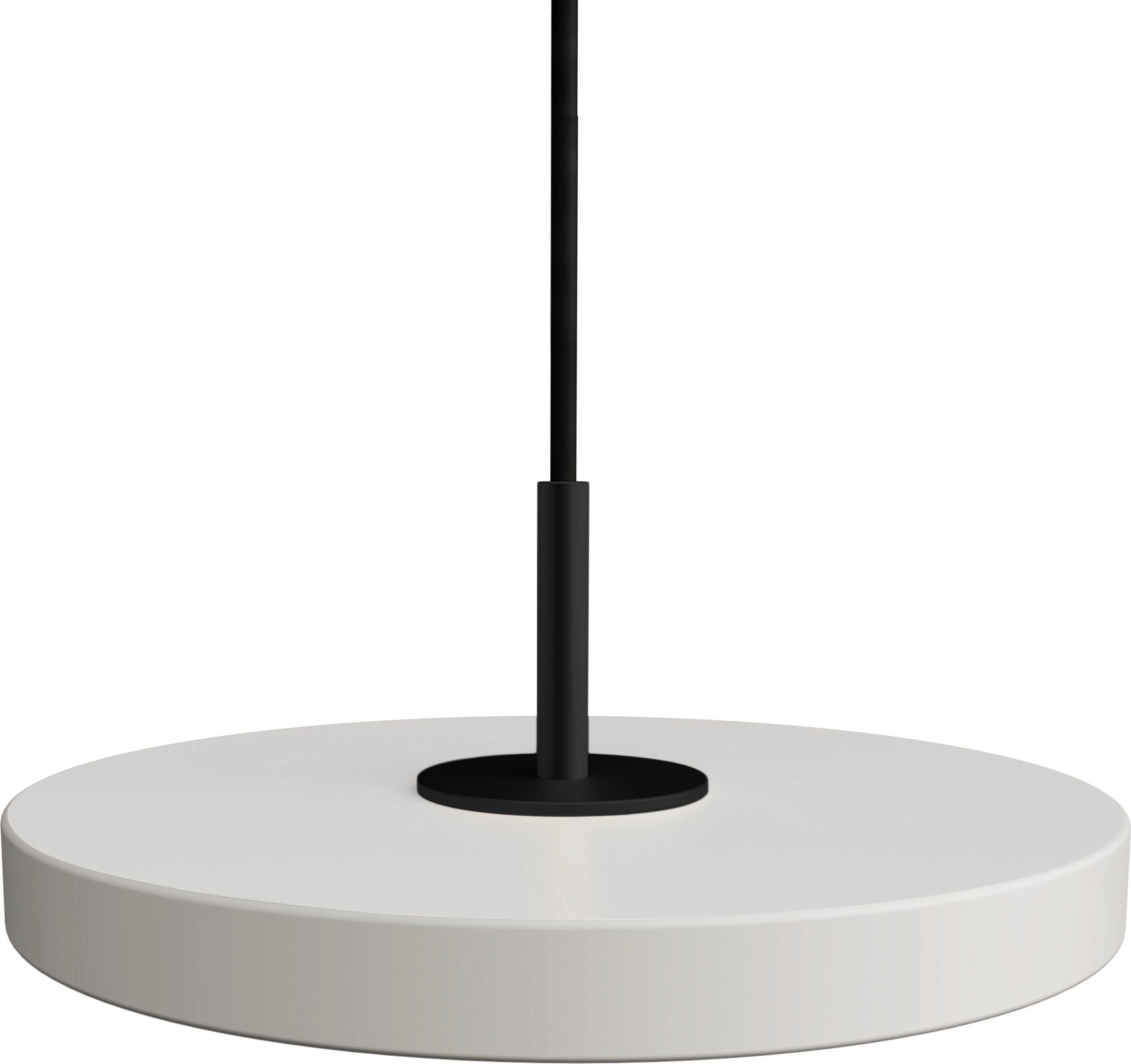 Lampa wisząca Asteria Micro jasnoszara z czarnym mocowaniem