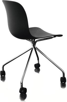 Krzesło Troy 4 star na kółkach polipropylen chrom czarne