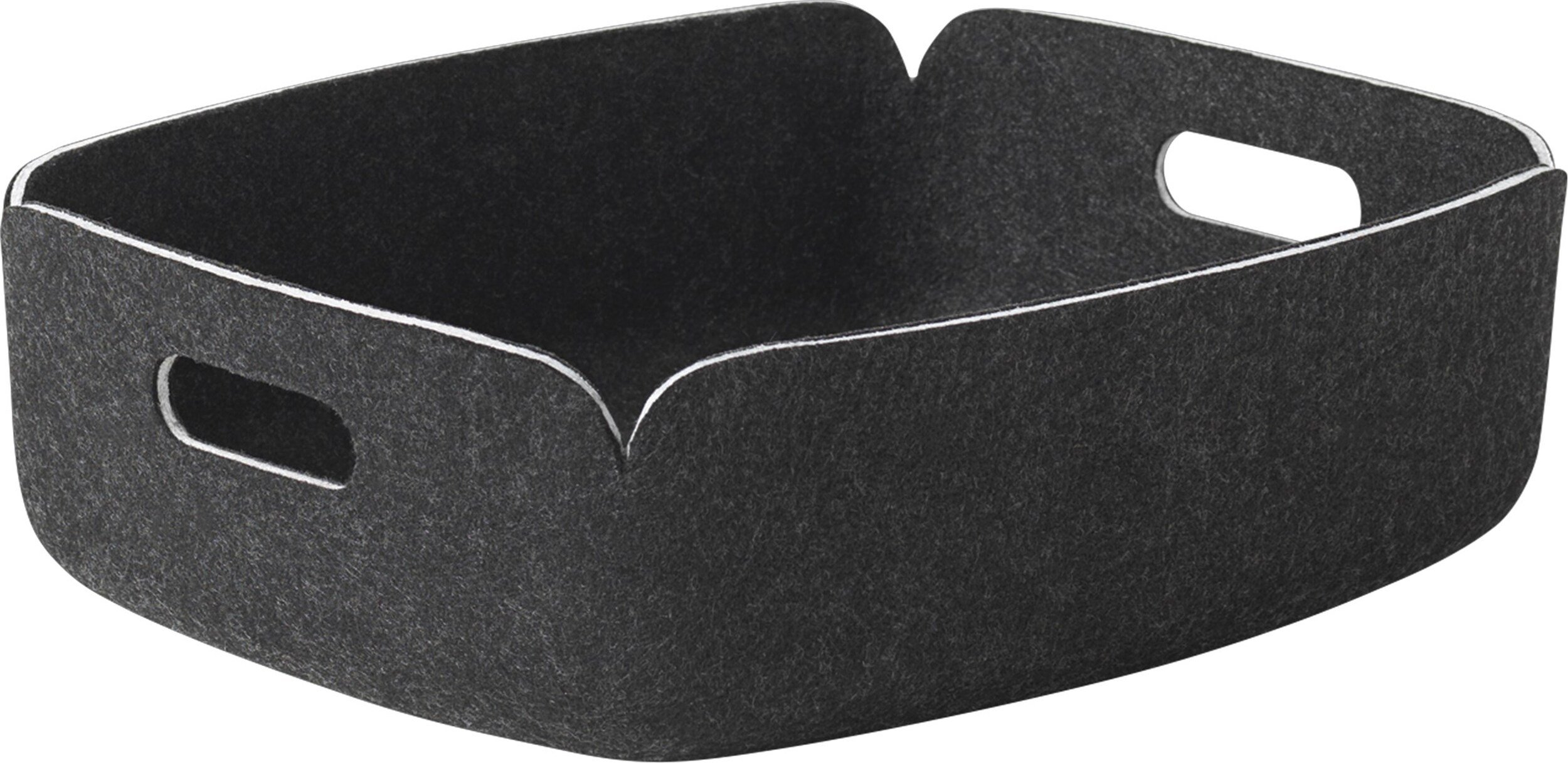 Kosz do przechowywania Restore niski 31 x 40 cm czarny melanż