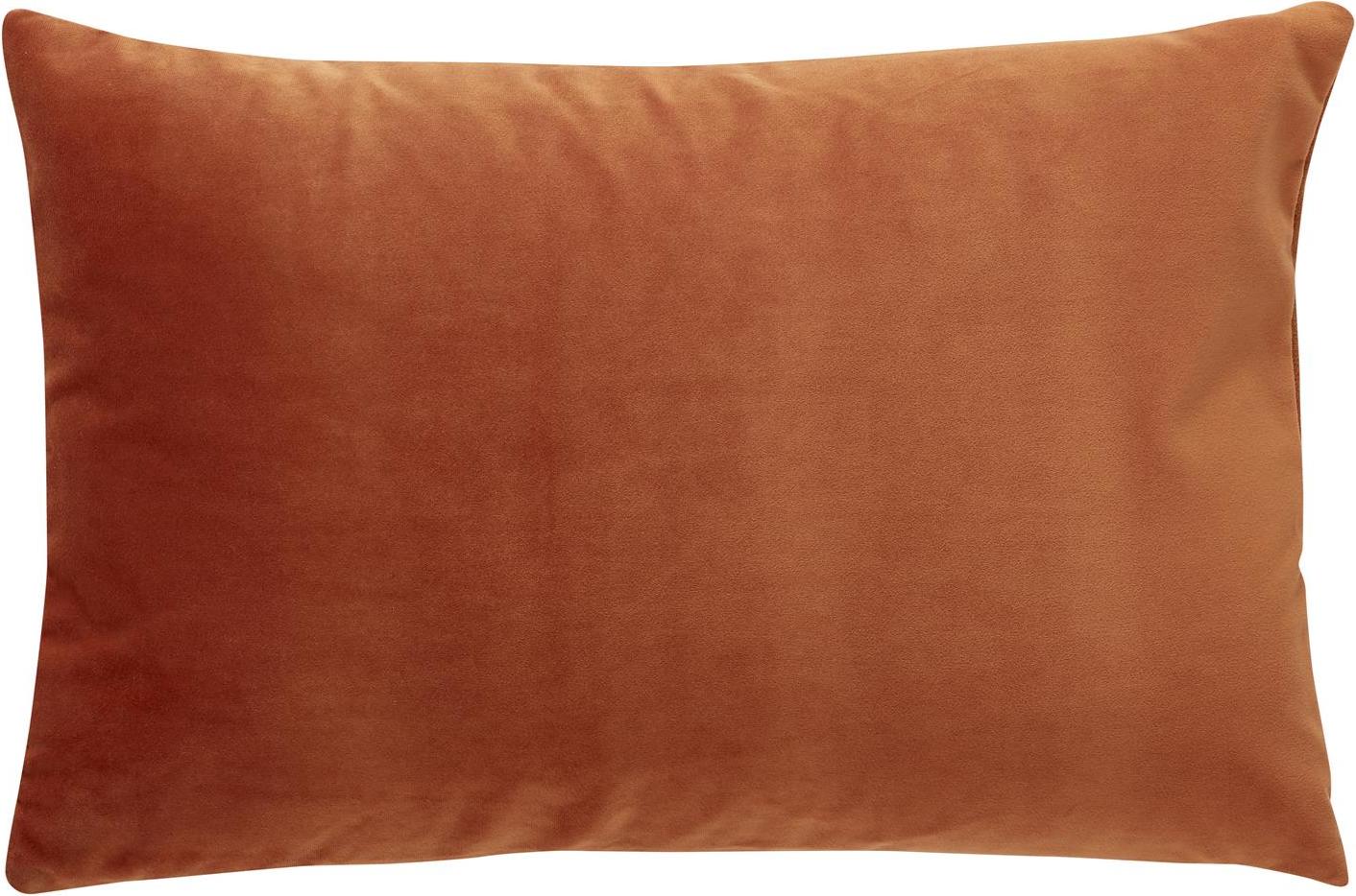 Poduszka Hübsch 40 x 60 cm bursztynowa welurowa